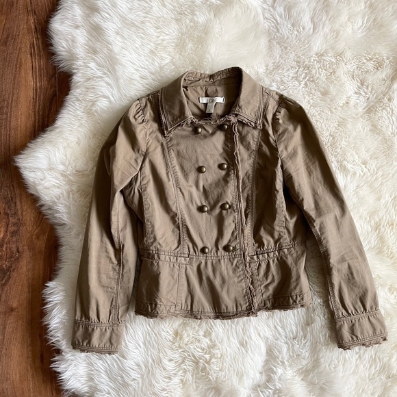 Ann Taylor LOFT Utility Jacket Frayed Hem 8P - Picture 2 of 9